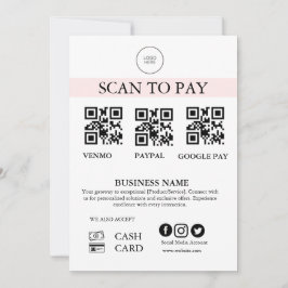 Skanna för att betala skylt QR-kod Betalningsskylt