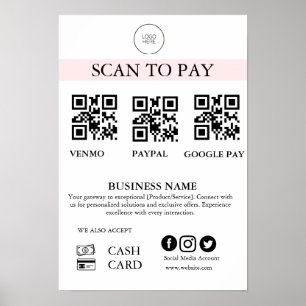 Skanna för att betala skylt QR-kod Betalningsskylt