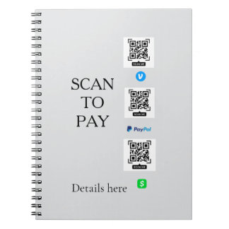 skanna för att betala venmo cashapp QR-kod detalje Anteckningsbok