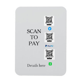 skanna för att betala venmo cashapp QR-kod detalje Magnet