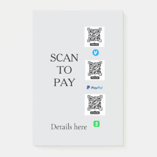 skanna för att betala venmo cashapp QR-kod detalje Post-it Block