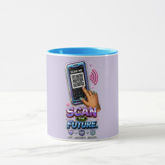 Skanna Framtiden – Futuristisk Cyber Tech Glitch  Mugg (Center)
