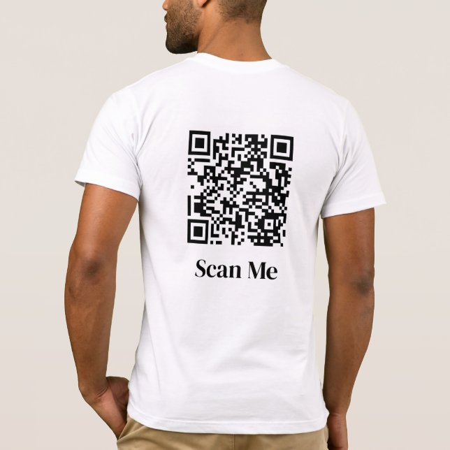 Skanna Mig Anpassad QR-kod T Shirt (Baksida)