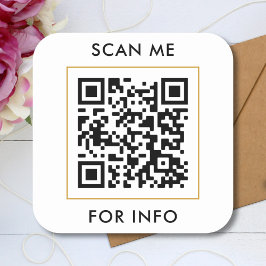 Skanna Mig Anpassad QR-kod Textmall Fyrkantigt Klistermärke