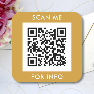 Skanna mig Anpassningsbar QR-kodtextmall Fyrkantigt Klistermärke