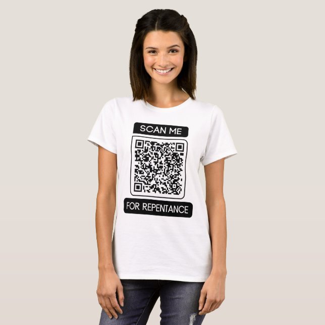 Skanna mig för representation QR-kod Kvinnor T Shirt (Hel framsida)