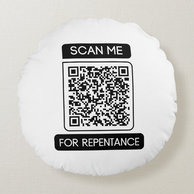 Skanna mig för representativt QR-kod Rund Kudde (Framsidan)