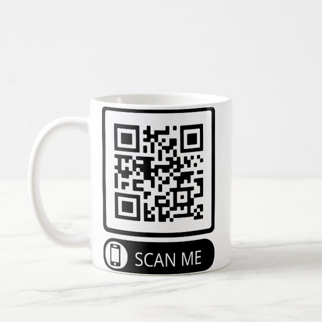 Skanna mig Marknadsföring QR-kod Kaffemugg (Vänster)