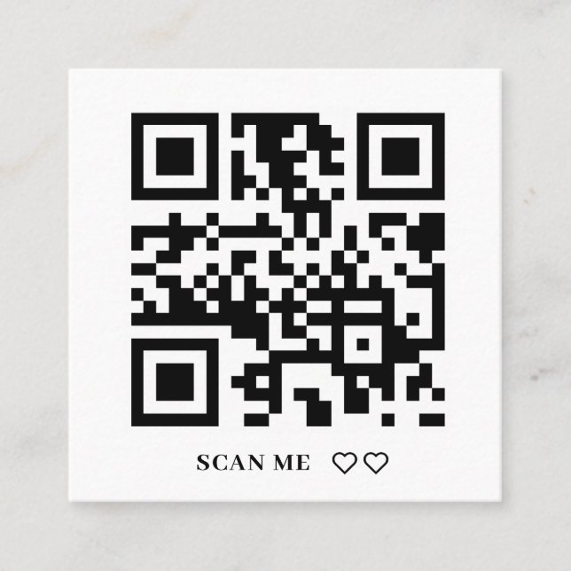 Skanna mig OSA Bröllop QR-kodsvarsinbjudan Fyrkantigt Visitkort (Framsida)