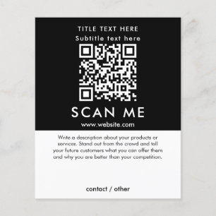 Skanna mig QR-kod för svartvitt företag Flygblad