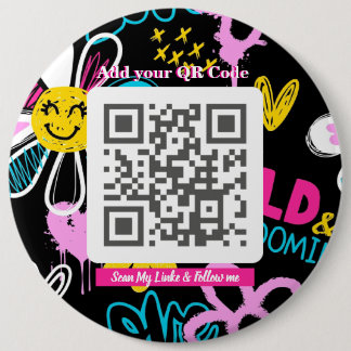 Skanna mig QR-kodknapp – Färgrik och rolig design Knapp