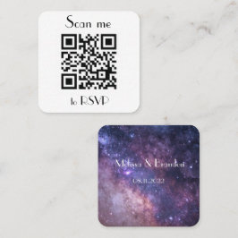 Skanna mig till OSA Bröllop QR-kodsvar Fyrkantigt Visitkort