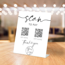 Skanna om du vill Betala QR-kodvit inledande tecke