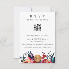 Skanna QR-kod elegant blomsterinbjudan RSVP OSA Kort