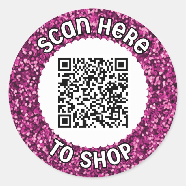 Skanna QR-kod - Klassiskt runt etikett (Framsida)