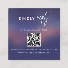Skanna QR-kod RSVP Bröllopsinbjudan Tilläggskort
