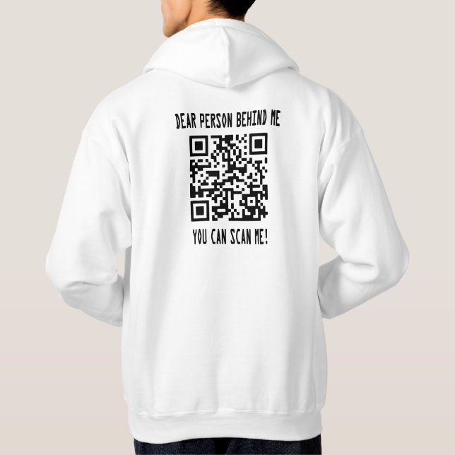 Skanna QR-kod till mig för en drivkraft Hoodie (Baksida)