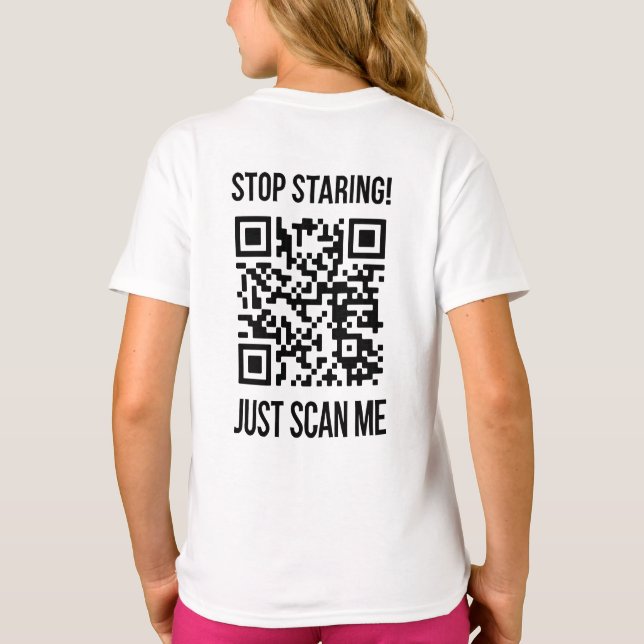 Skanna QR-kod till mig för en drivkraft T Shirt (Baksida)
