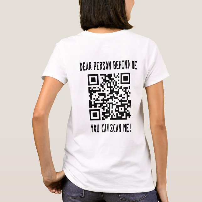 Skanna QR-kod till mig för en drivkraft T Shirt (Baksida)