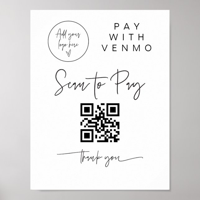 Skanna QR-kodsignering Bröllop Pub Valet Business  Poster (Framsidan)
