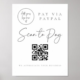Skanna QR-kodsignering Bröllop Pub Valet Business Poster