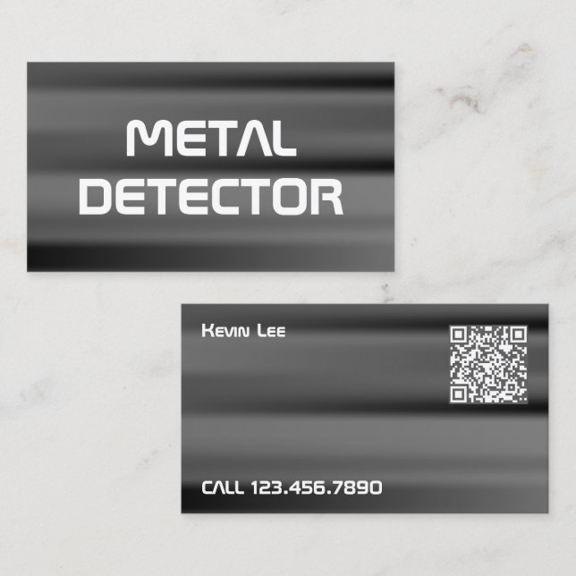 Skanna QR Metall-avkännare Visitkort (Fram/baksida)