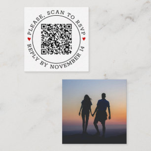 Skanna QR-OSA, svart och vitt bröllop En Tilläggskort