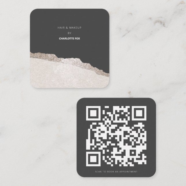 Skanna till Bok en Möte QR-kodagent Fyrkantigt Visitkort (Fram/baksida)
