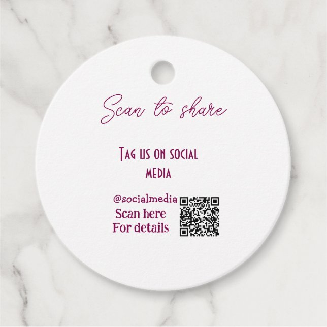 Skanna till  märkre på social media QR-kod enkel Gåvor Etiketter (Framsida)
