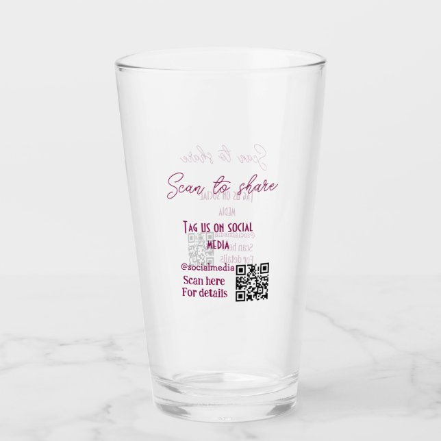 Skanna till  märkre på social media QR-kod enkel Glaskopp (Framsida)
