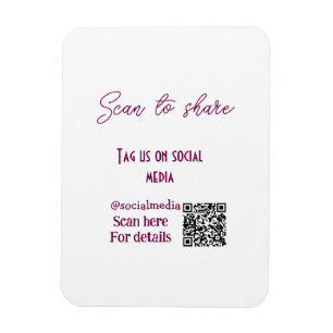 Skanna till märkre på social media QR-kod enkel Magnet
