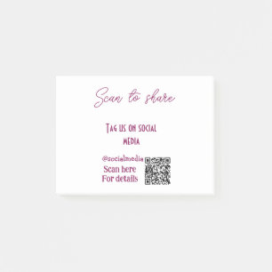 Skanna till märkre på social media QR-kod enkel Post-it Block