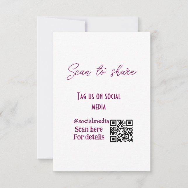 Skanna till  märkre på social media QR-kod enkel Tack Kort (Framsida)