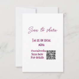 Skanna till  märkre på social media QR-kod enkel Tack Kort