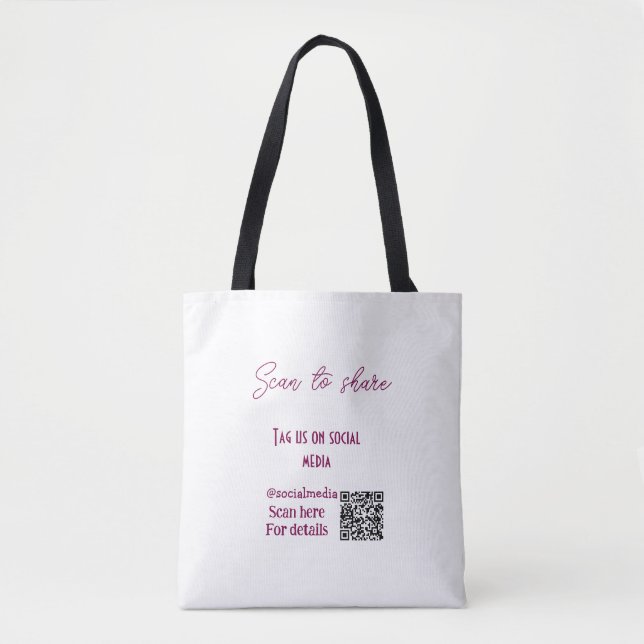 Skanna till  märkre på social media QR-kod enkel Tygkasse (Framsida)