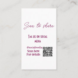 Skanna till  märkre på social media QR-kod enkel Visitkort