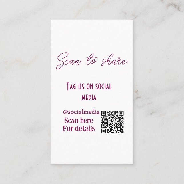 Skanna till  märkre på social media QR-kod enkel Visitkort (Framsida)