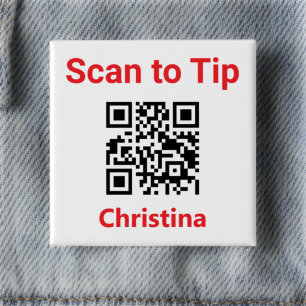 Skanna till tips. Tips-QR-kod för personal på en Knapp