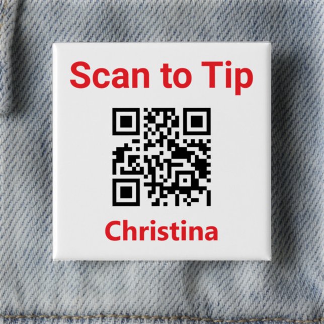 Skanna till tips. Tips-QR-kod för personal på en Knapp (Skapare uppladdad)