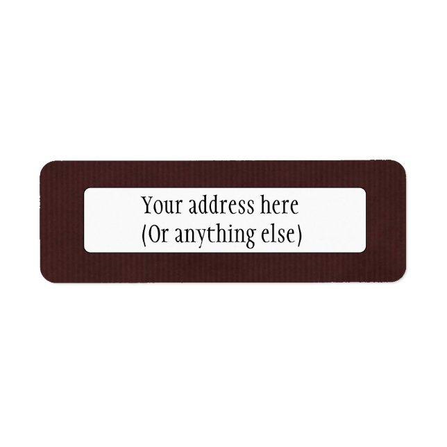Skannad detaljerad Kraft Papper Struktur Mörk Brow Returadress Etikett (Framsidan)