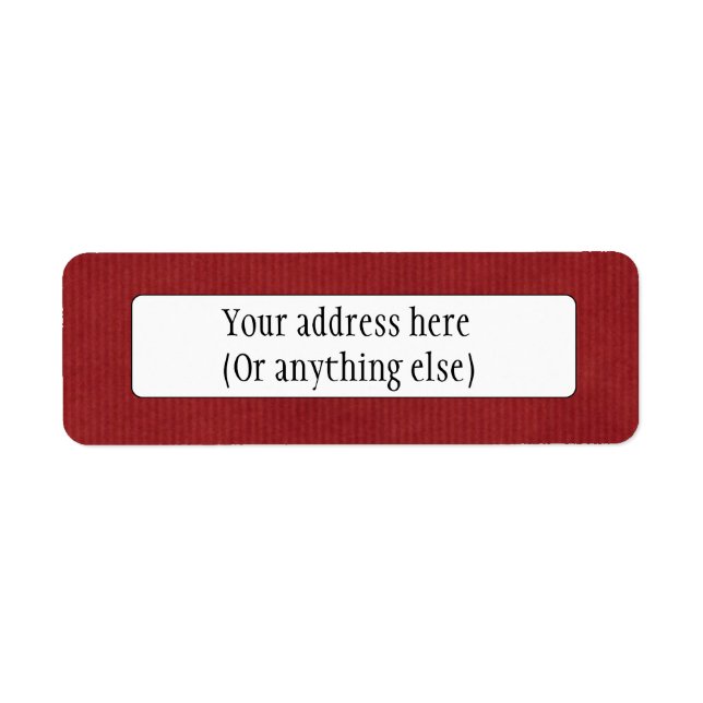 Skannad detaljerad Kraft Papper Struktur Red Returadress Etikett (Framsidan)