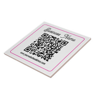 Skannbar QR-kod med kursiv handskrift Kakelplatta