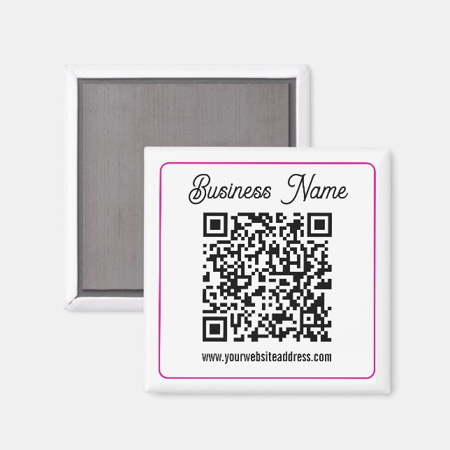 Skannbar QR-kod med kursiv handskrift Magnet (Front/Back)
