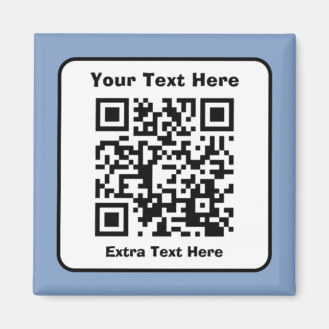 Skannbar QR-kodmall med redigerbar text Magnet (Framsidan)