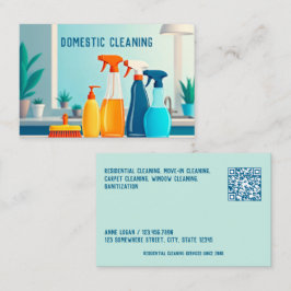 Skannerbar Domestic Städning Visitkort