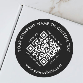 Skannerbar QR-kod - Business Company Modern Black Runt Klistermärke