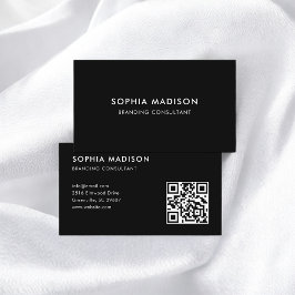 Skannerbar QR-kod, minimalistisk svart Visitkort