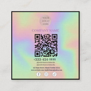 Skannerbar QR-kod Social Media affärskort Fyrkantigt Visitkort