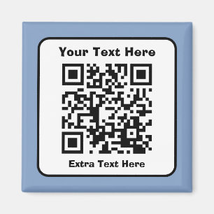 Skannerbar QR-kodmall med redigerbar text Magnet