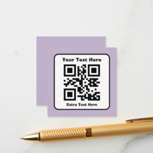 Skannerbar QR-kodmall med redigerbar text Tilläggskort